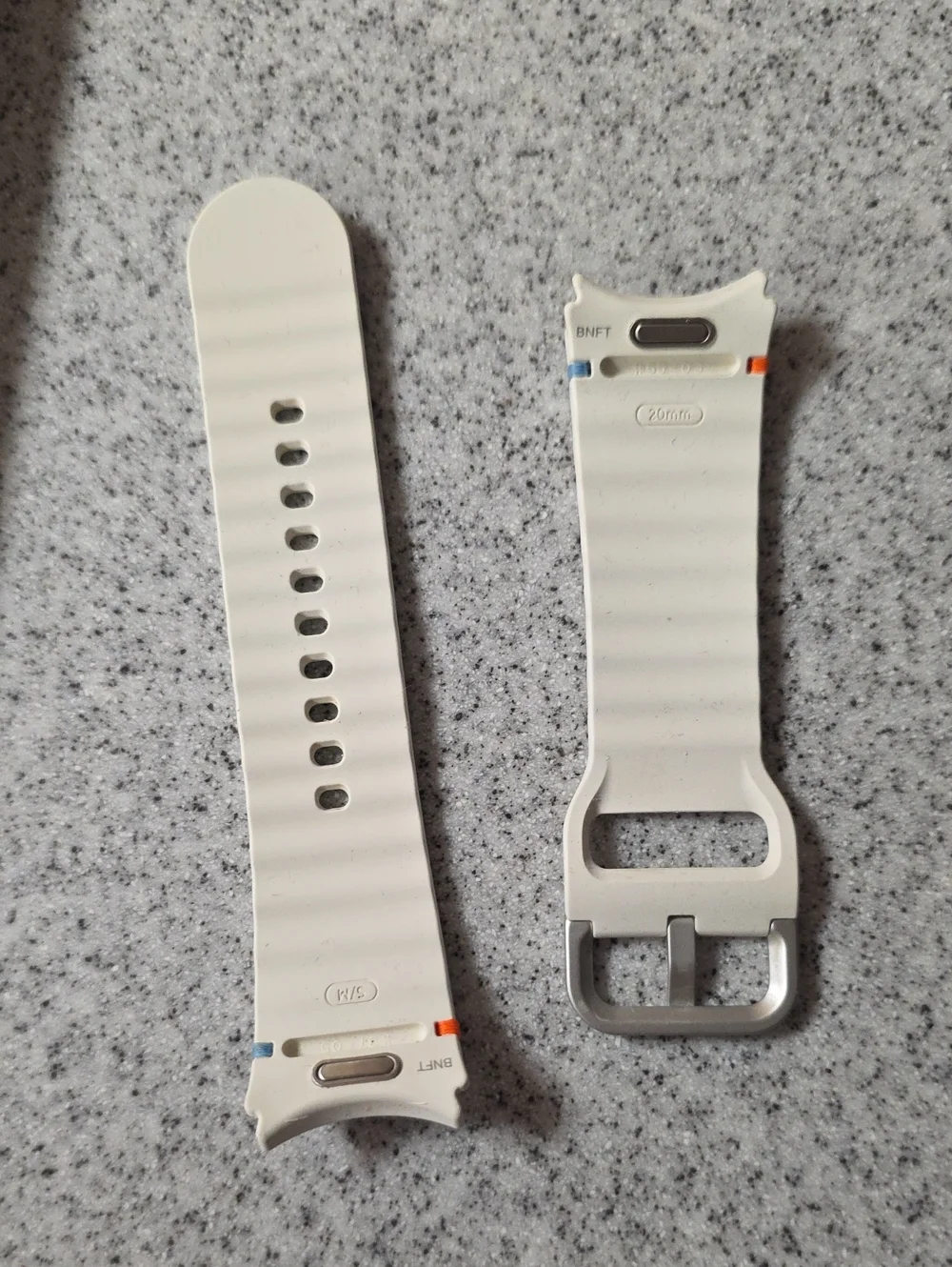 Samsung Cream Silicone Sport Band with Silver Buckle, Size S/M